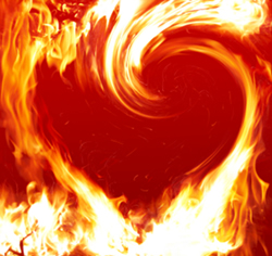 Picture of heart in flames